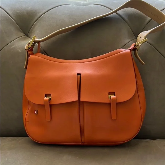 Bally vintage Orange Leather Shoulder Bag - Picture 1 of 6